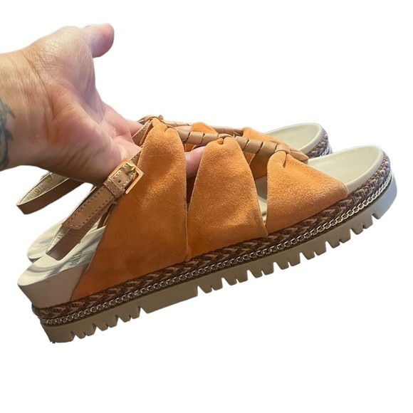 Amalfi by Rangoni Brent platform sandal in fiesta cashmere suede Made in Italy - Picture 4 of 10